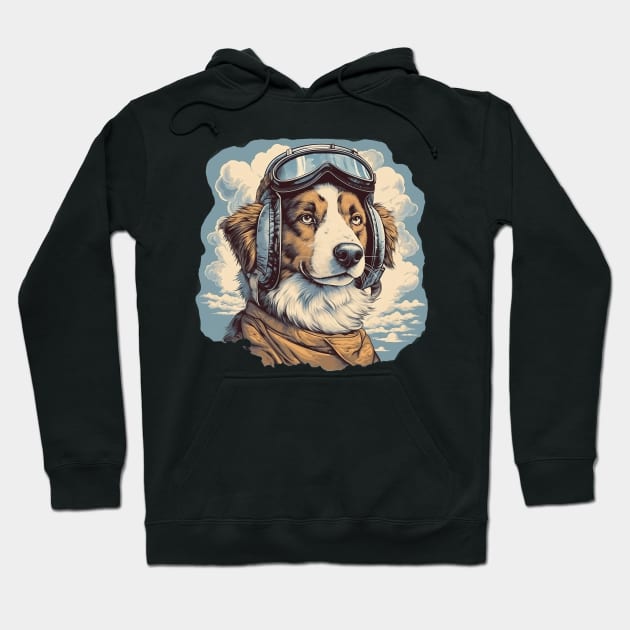 Aviator dog Hoodie by GreenMary Design